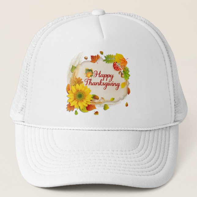 Happy Thanksgiving 13 Hat Truckerkappe (Vorderseite)