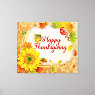 Happy Thanksgiving 13 überzogene Canvas Leinwanddruck