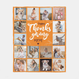 Happy Thanksgiving 16 FotoCollage Fleece Blanket