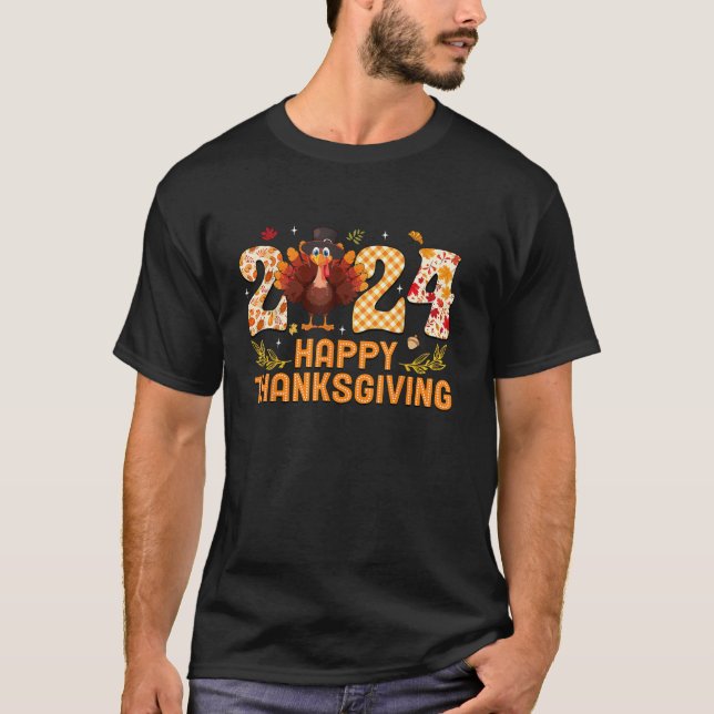 Happy Thanksgiving 2024 Erntedank der Familie Türk T-Shirt (Vorderseite)