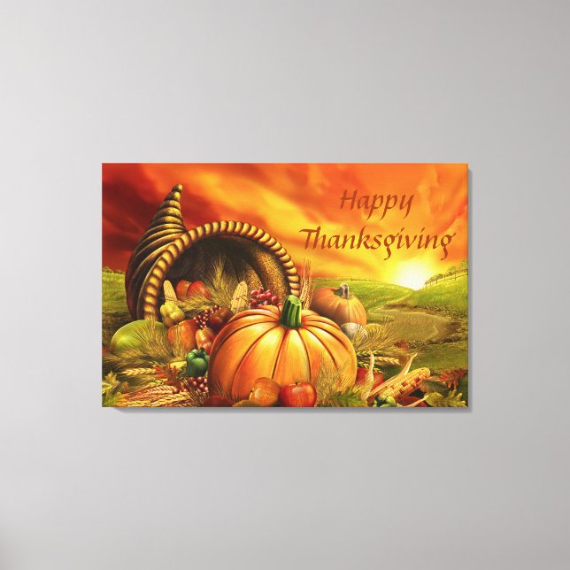 Happy Thanksgiving 2 Wrapped Canvas Leinwanddruck (Vorderseite)