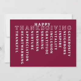 Happy Thanksgiving Acrostic Card Feiertagskarte