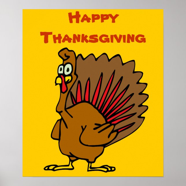 Happy Thanksgiving Albern Türkei Poster (Vorne)
