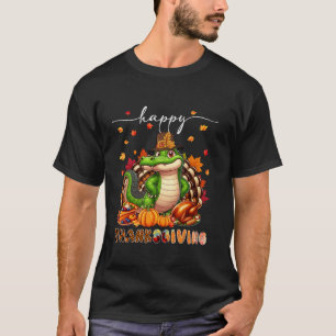 Happy Thanksgiving Alligator Kostüm Türkei Fall L T-Shirt