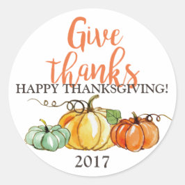 Happy Thanksgiving Aufkleber Kürbis