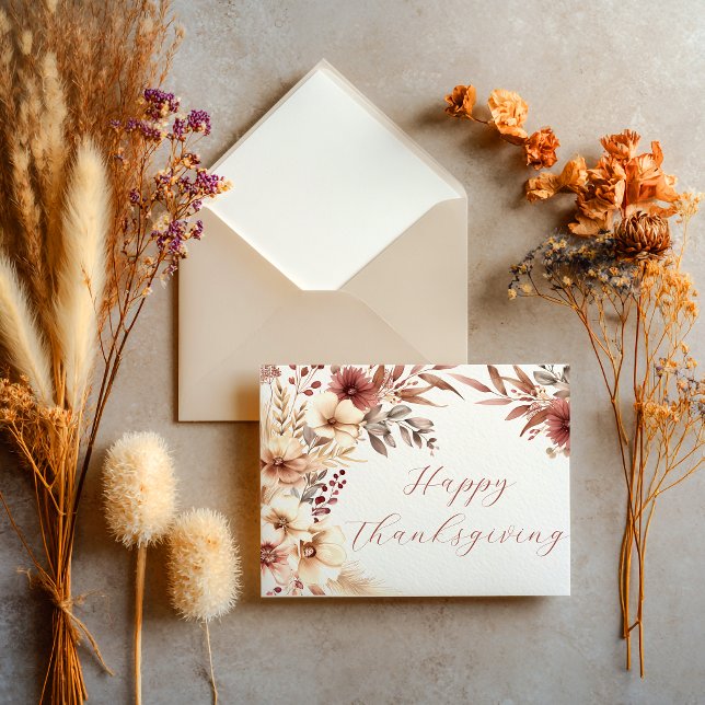 Happy Thanksgiving Autumn Border Card Karte (Von Creator hochgeladen)