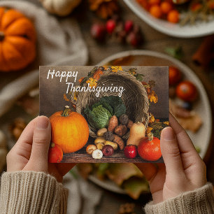 Happy Thanksgiving Autumn Harvest Pumpkin Postkarte