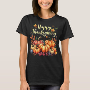 Happy Thanksgiving Autumn Harvest Pumpkin T-Shirt
