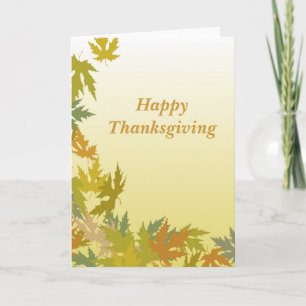 Happy Thanksgiving Autumn Leaves Holiday Card Feiertagskarte