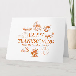 Happy Thanksgiving benutzerdefinierter Familiennam Karte