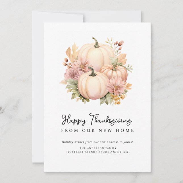 Happy Thanksgiving-bewegende Ankündigungskarte Feiertagskarte (Vorderseite)