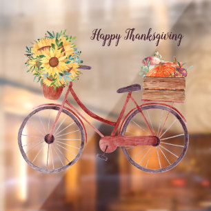 Happy Thanksgiving Bicycle Fensteraufkleber