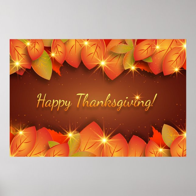 Happy Thanksgiving Blätter Poster (Vorne)