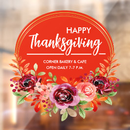 Happy Thanksgiving Blumenkreide Fensterheber Fensteraufkleber