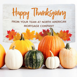 Happy Thanksgiving Business Herbst Leaves Company Banner