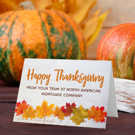 Happy Thanksgiving Business Herbst Leaves Company Karte