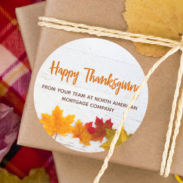Happy Thanksgiving Business Herbst Leaves Company Runder Aufkleber