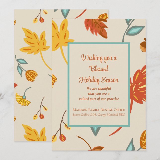 Happy Thanksgiving Business Holiday Card (Vorne/Hinten)