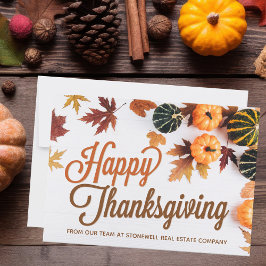 Happy Thanksgiving Business Pumpkin Foto Custom Karte