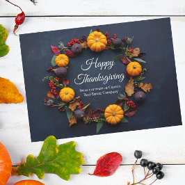 Happy Thanksgiving Business Pumpkin Wreath Modern Feiertagskarte