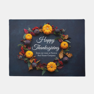 Happy Thanksgiving Business Pumpkin Wreath Modern Fußmatte