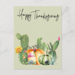 Happy Thanksgiving Cactus Pumpkin Südwest Postkarte
