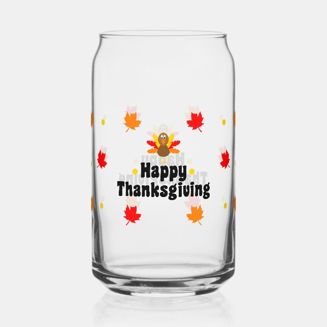 Happy Thanksgiving Can Glass Fall Drinkware Dosenglas (Vorderseite)