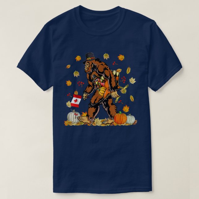 Happy Thanksgiving Canada Bigfoot Türkei Funny T-Shirt (Design vorne)