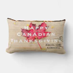Happy Thanksgiving Canada Erntedank Maple Leaf Lendenkissen