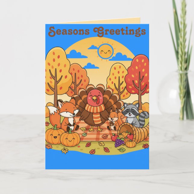 Happy Thanksgiving Card for Kids Karte (Vorderseite)