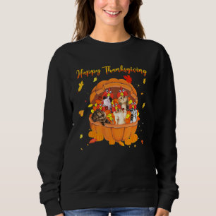 Happy Thanksgiving Cat Türkei Erntedank Kostüm Sweatshirt
