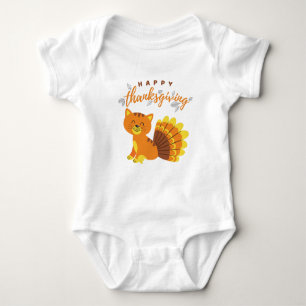 Happy Thanksgiving Cat Türkei für Baby Grandchild Strampler