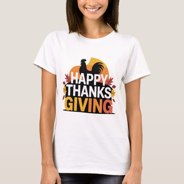 Happy Thanksgiving Classic Fall Design T-Shirt (Vorderseite)