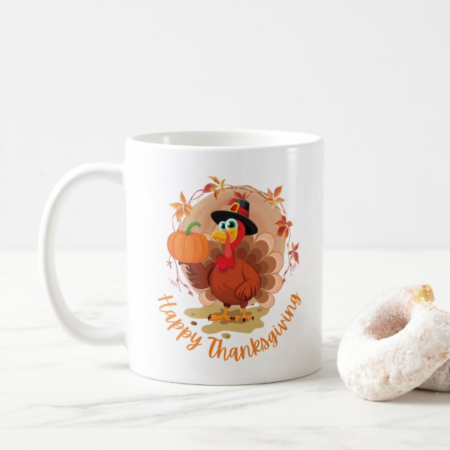Happy Thanksgiving Coffee Tasse (Mit Donut)