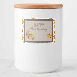 Happy Thanksgiving Cornucopia Basket Herbstlaube Lebensmitteletikett