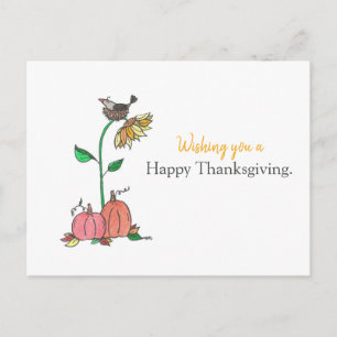 Happy Thanksgiving Crow Feiertagspostkarte