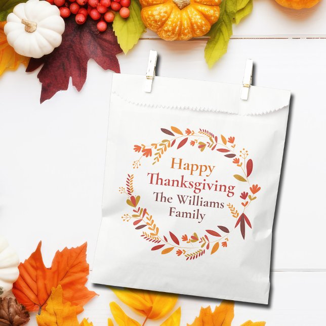 Happy Thanksgiving Custom Autumn Leaf Party Geschenktütchen (Von Creator hochgeladen)