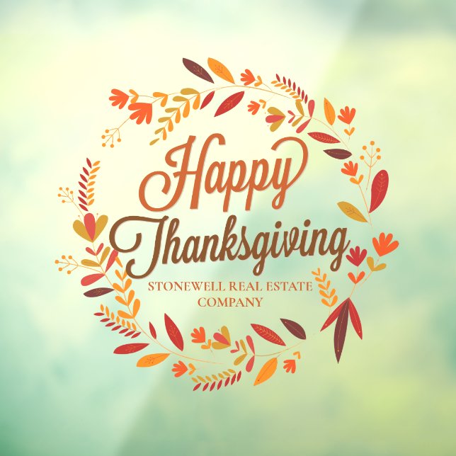 Happy Thanksgiving Custom Company Autumn Leaf Fensteraufkleber (Blatt 3)