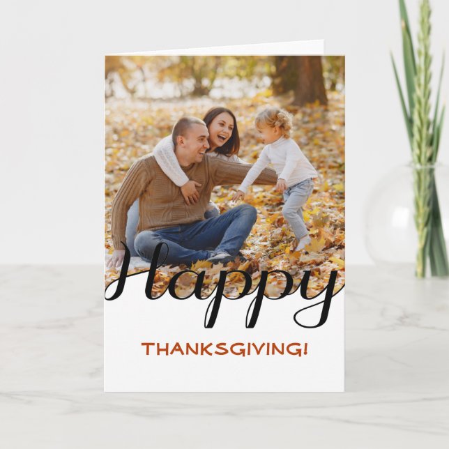 Happy Thanksgiving Custom Foto Card Karte (Vorderseite)