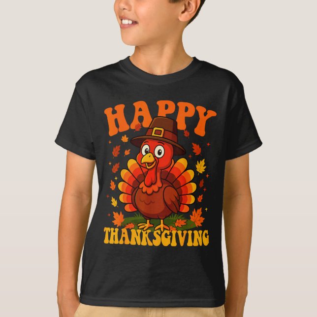 Happy Thanksgiving Cute Turkey Family Dinner Thank T-Shirt (Vorderseite)