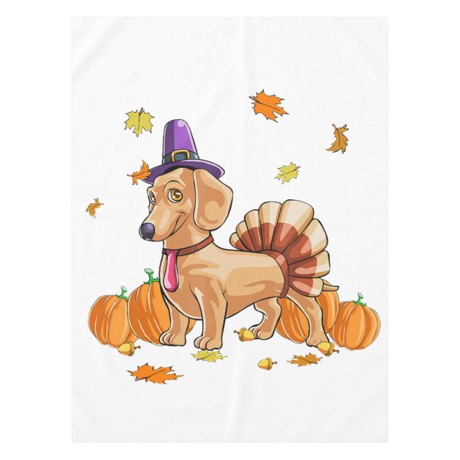 Happy Thanksgiving Dachshund Turkey Costume T  Fun Tischdecke (Vorderseite)