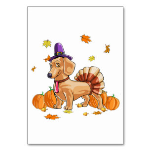 Happy Thanksgiving Dachshund Turkey Costume T  Fun Tischnummer