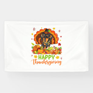 Happy Thanksgiving Dackel Hund Türkei Hund Lover Banner