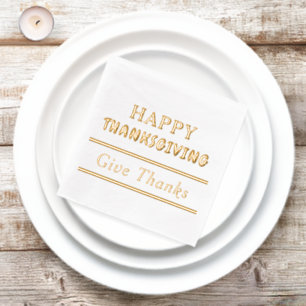 Happy Thanksgiving Danke Typografie Servietten Mit Folie
