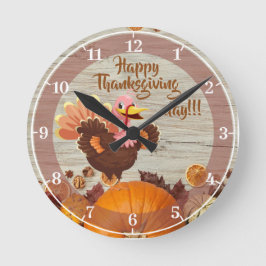 Happy Thanksgiving Day Acrylic Wall Clock Runde Wanduhr