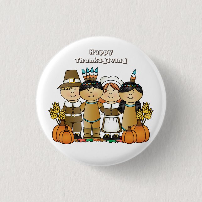 Happy Thanksgiving Day Children Button (Vorderseite)