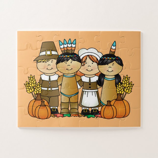 Happy Thanksgiving Day Children Puzzle (Horizontal)