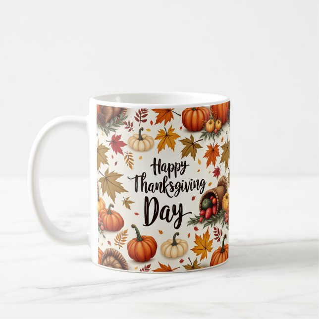 Happy Thanksgiving Day Classic Tasse (Links)