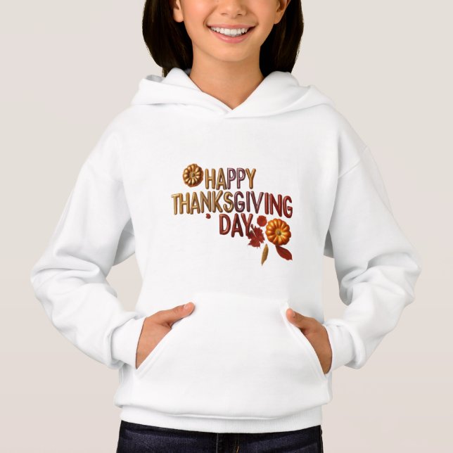 Happy Thanksgiving Day Design Hoodie (Vorderseite)