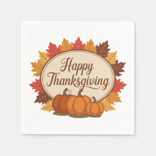 Happy Thanksgiving Day Fall Holiday Türkei Dinner Serviette